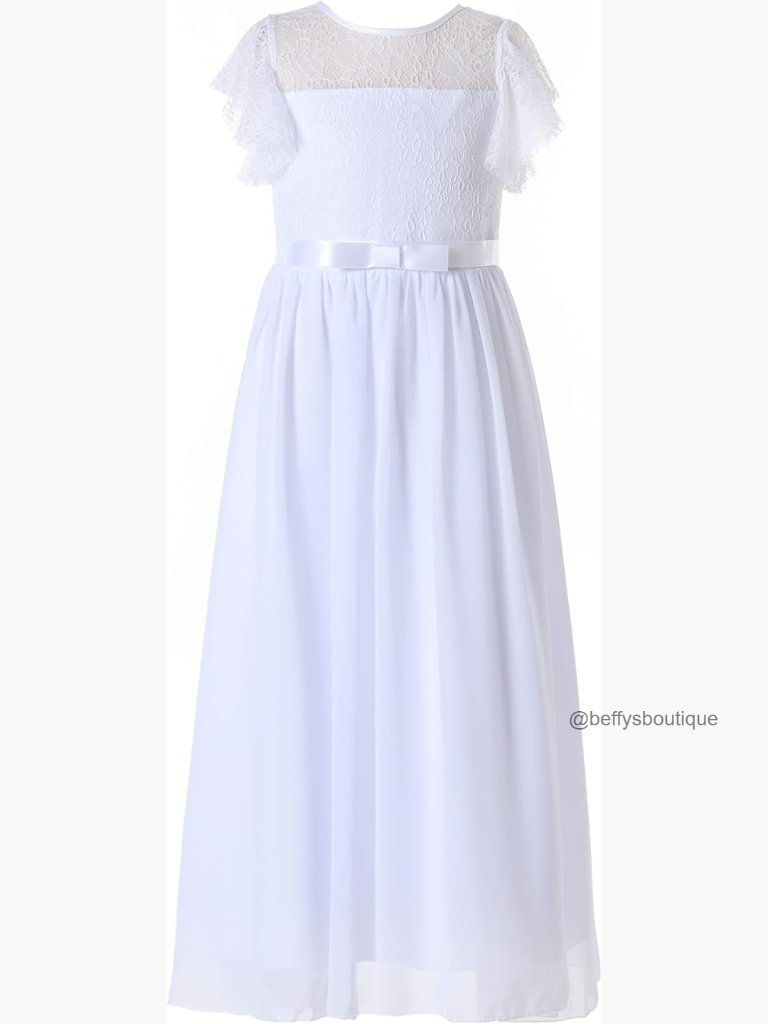 Flower Girl Bohemian Ruffle Chiffon Dress